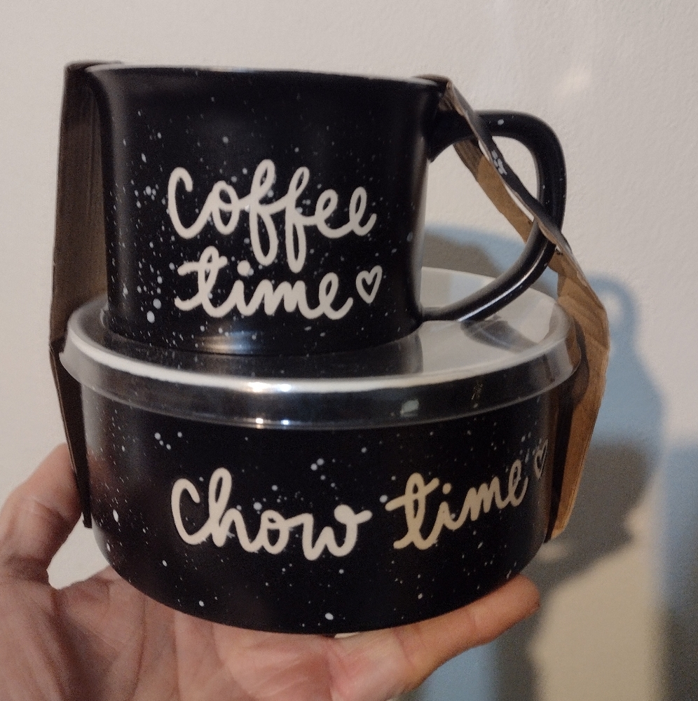 Dog bowl and matching owner coffee mug ☕🐕gift set by Dayna Lee
